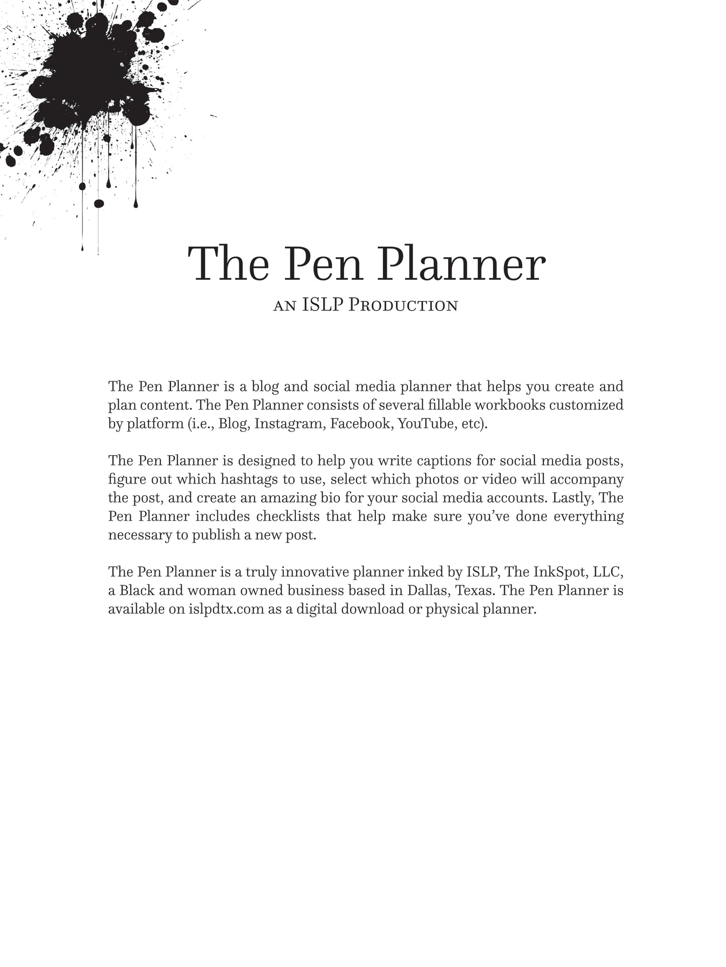 The Pen Planner (Paperback)