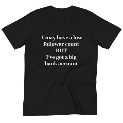 Low Follower Count, Big Bank Account T-Shirt