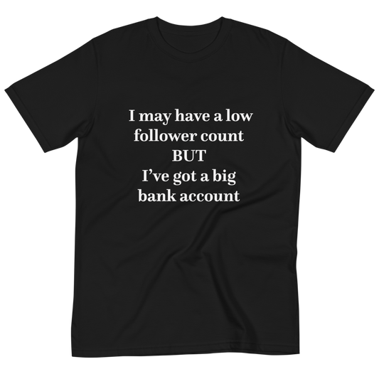 Low Follower Count, Big Bank Account T-Shirt